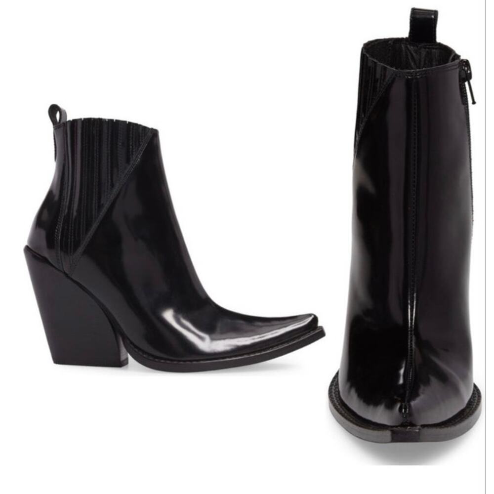 Jeffrey Campbell Homage Western Ankle Boots | Women’s Size 8 | Black Leather